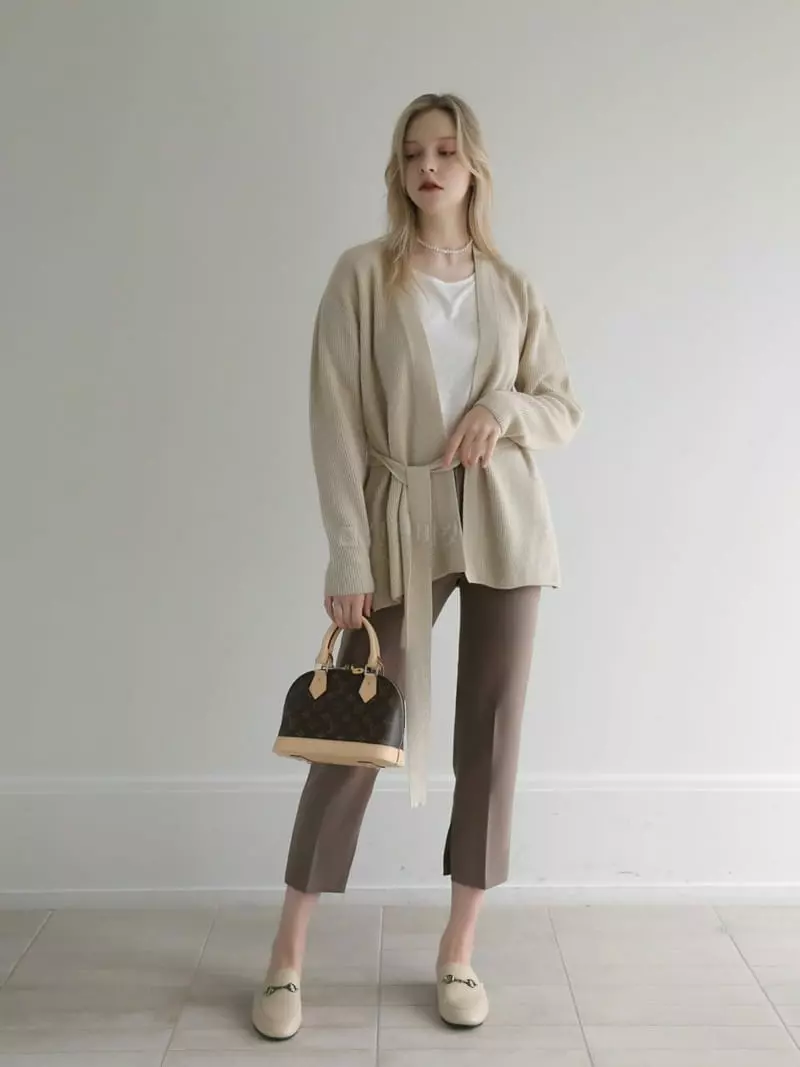 Vert Neuf - Korean Women Fashion - #momslook - Wrap Rib Cardigan - 6