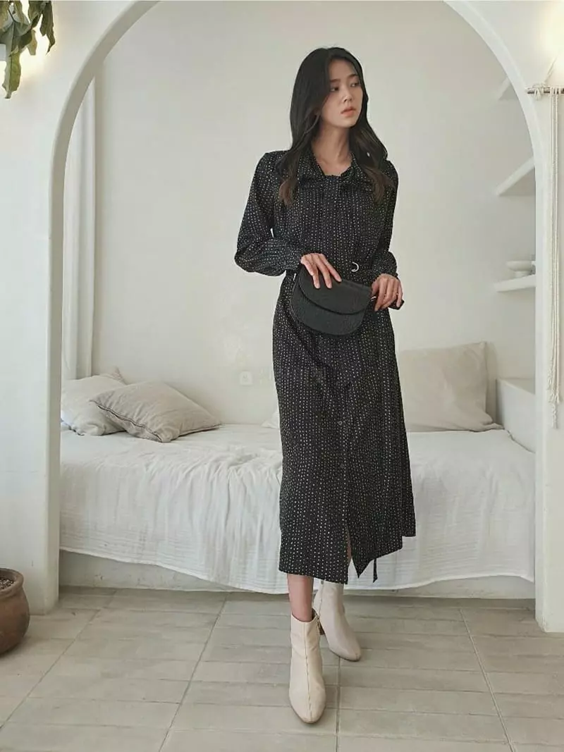 Vert Neuf - Korean Women Fashion - #momslook - Dot Tie One-piece - 6