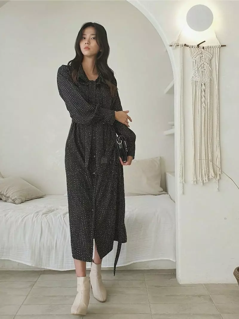 Vert Neuf - Korean Women Fashion - #momslook - Dot Tie One-piece - 7