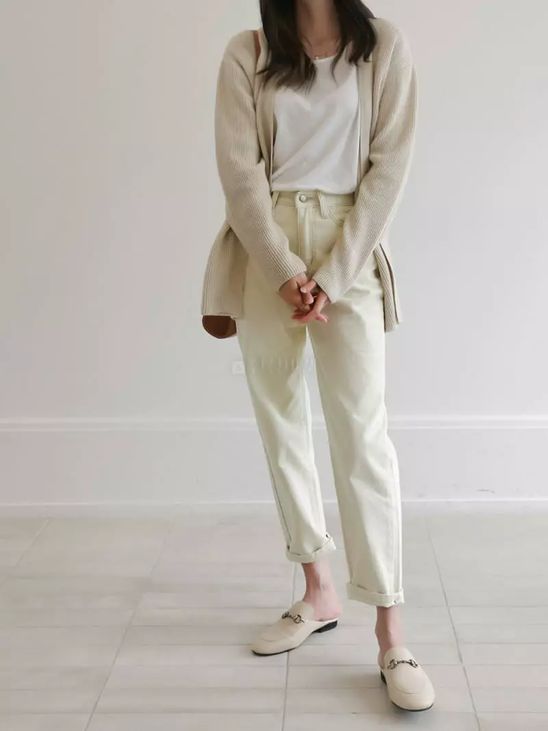 Vert Neuf - Korean Women Fashion - #womensfashion - Days Cream Jeans - 4