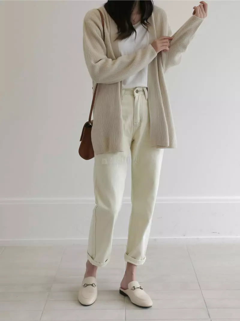 Vert Neuf - Korean Women Fashion - #momslook - Days Cream Jeans - 6