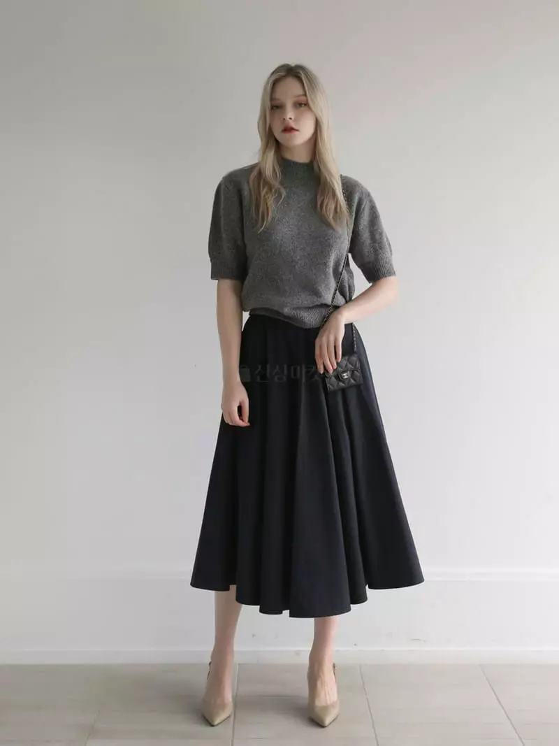 Vert Neuf - Korean Women Fashion - #romanticstyle - Plat Whole Skirt - 2