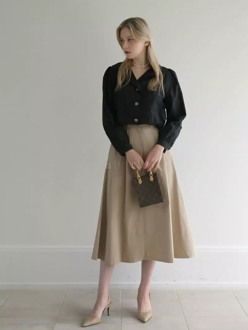 Vert Neuf - Korean Women Fashion - #thatsdarling - Chino Plare Skirt - 2