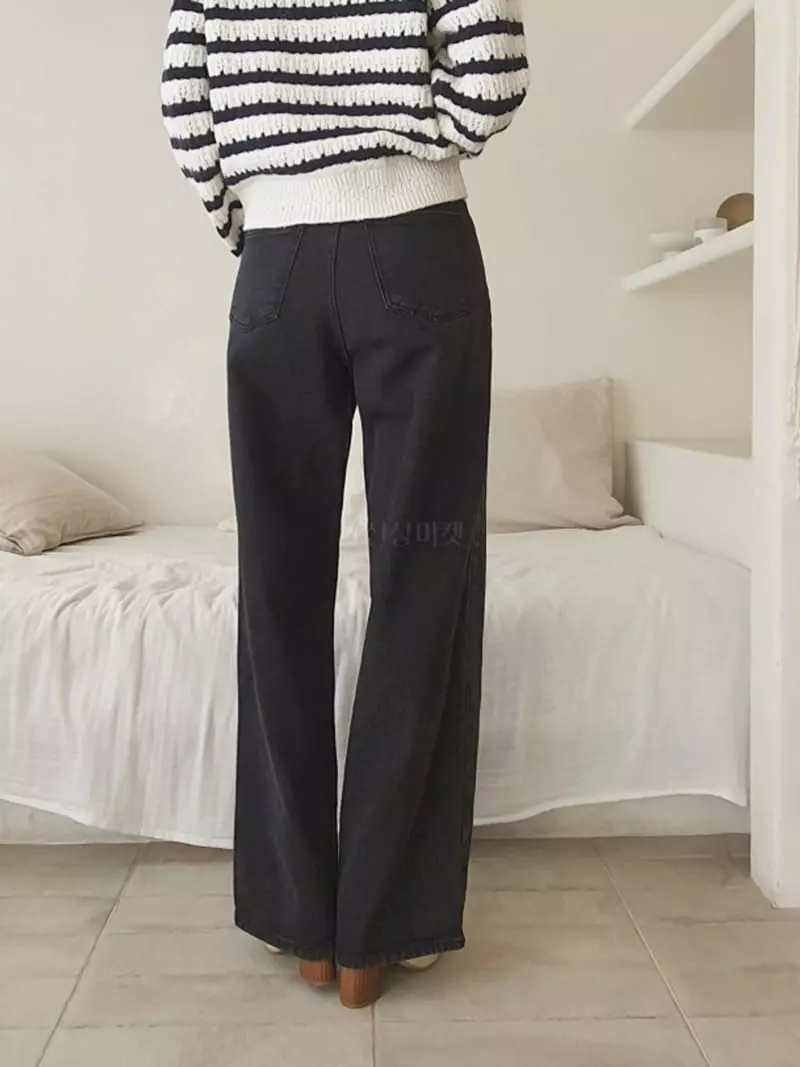 Vert Neuf - Korean Women Fashion - #thatsdarling - Wide Black Jeans