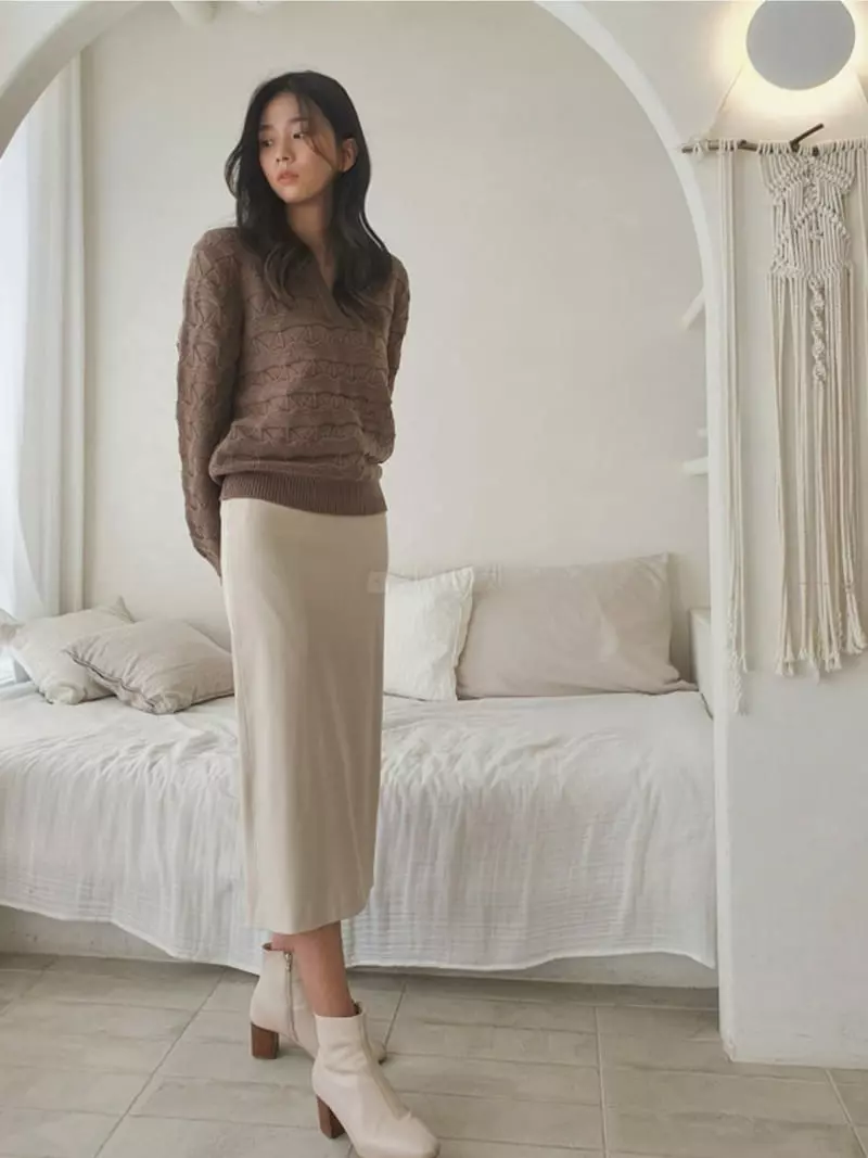 Vert Neuf - Korean Women Fashion - #vintageinspired - Margaret Collar Knit Tee - 12