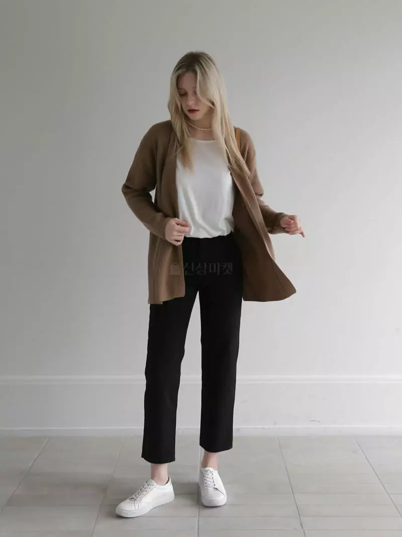 Vert Neuf - Korean Women Fashion - #vintageinspired - Wrap Rib Cardigan - 10