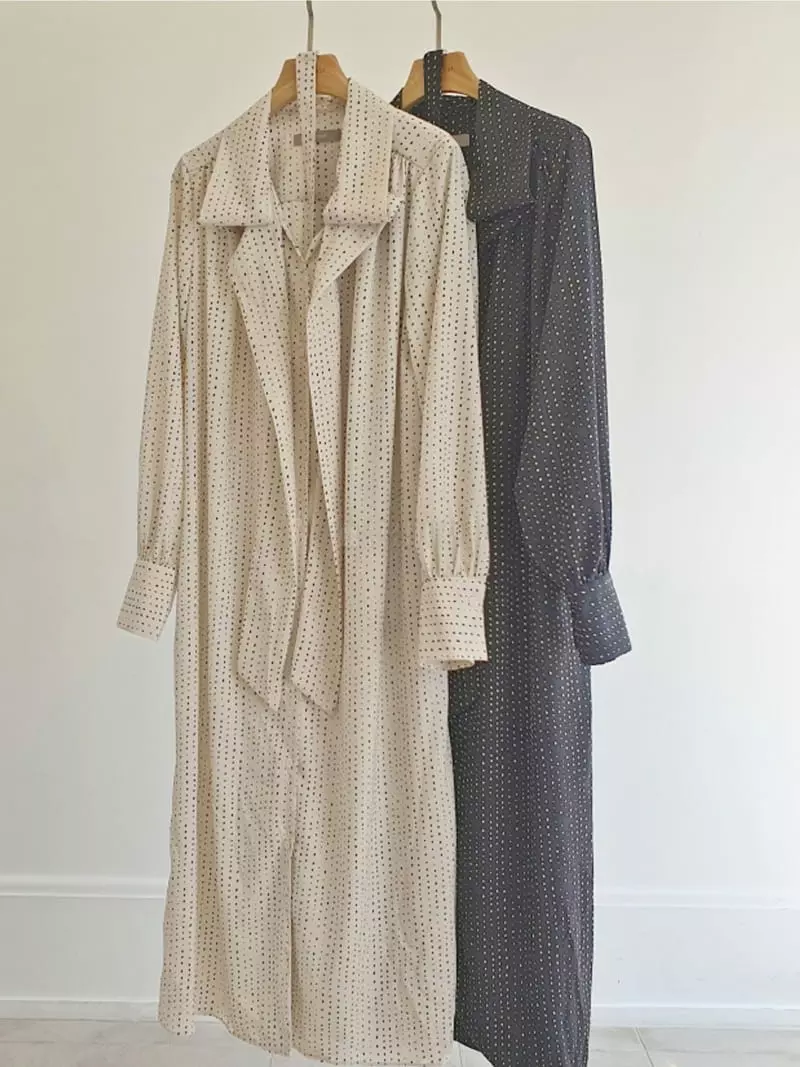 Vert Neuf - Korean Women Fashion - #vintagekidsstyle - Dot Tie One-piece - 10