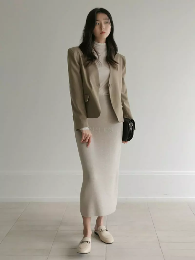 Vert Neuf - Korean Women Fashion - #womensfashion - Bear No Collar Jacket - 3