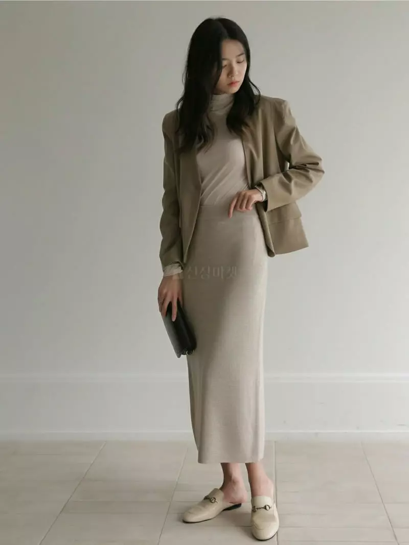 Vert Neuf - Korean Women Fashion - #womensfashion - Bear No Collar Jacket - 5