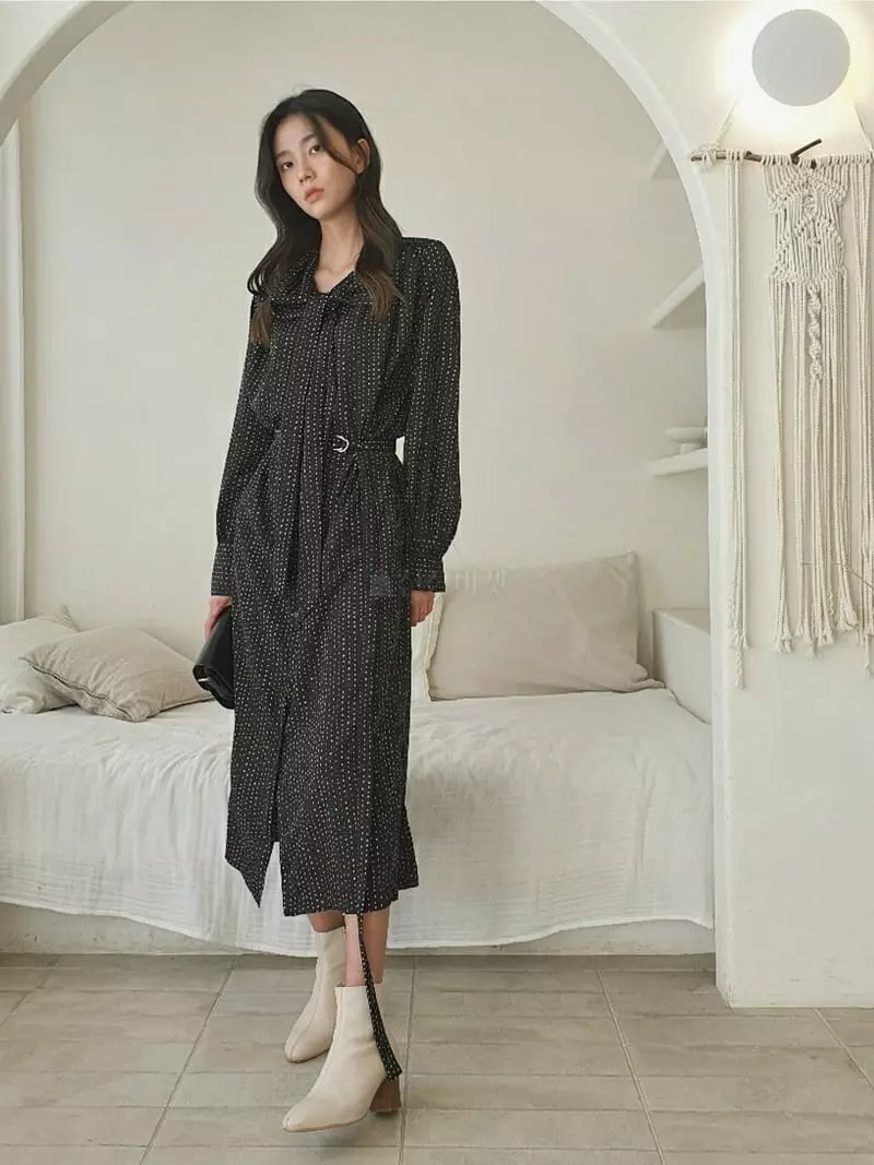 Vert Neuf - Korean Women Fashion - #womensfashion - Dot Tie One-piece - 8