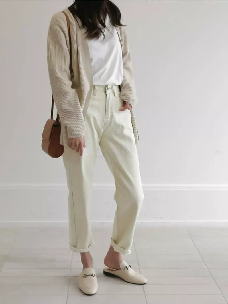 Vert Neuf - Korean Women Fashion - #womensfashion - Days Cream Jeans - 3