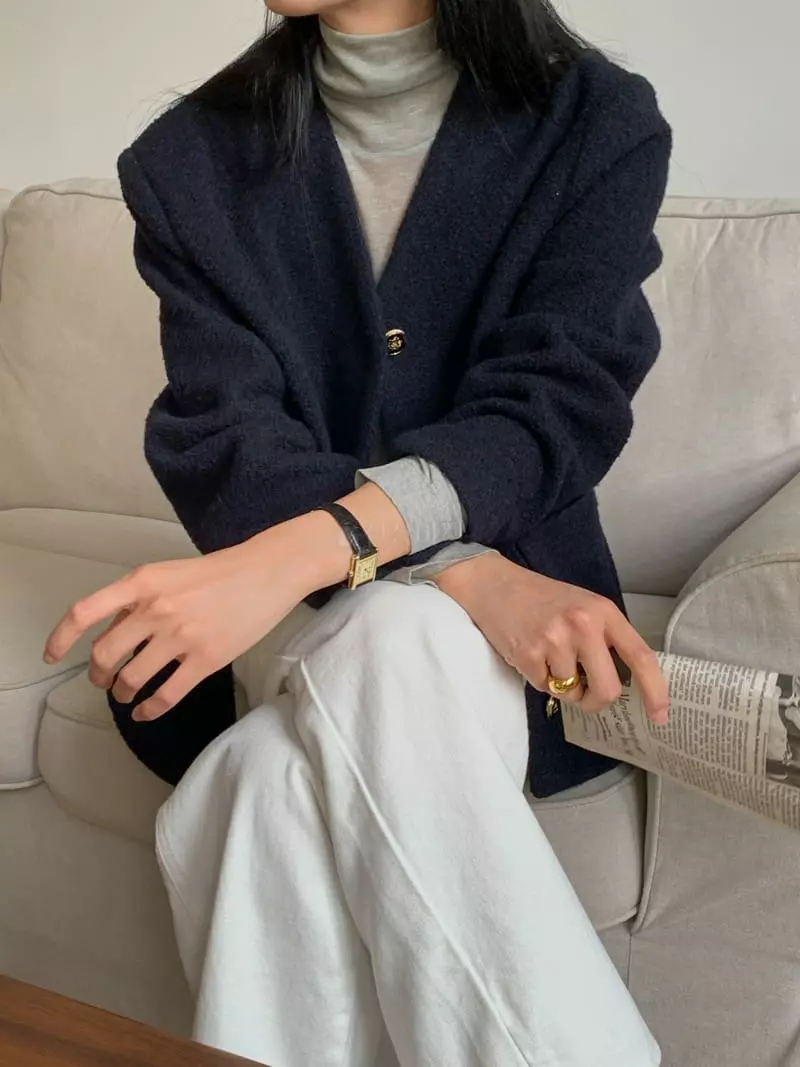 Very - Korean Women Fashion - #momslook - No Collar Jacket