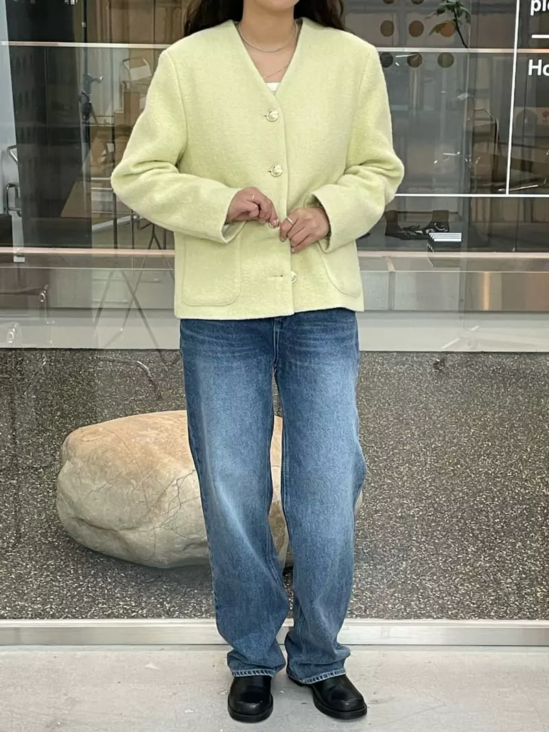 Very - Korean Women Fashion - #momslook - No Collar Jacket - 11