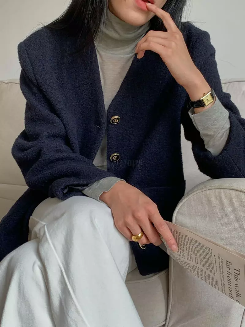 Very - Korean Women Fashion - #momslook - No Collar Jacket - 3