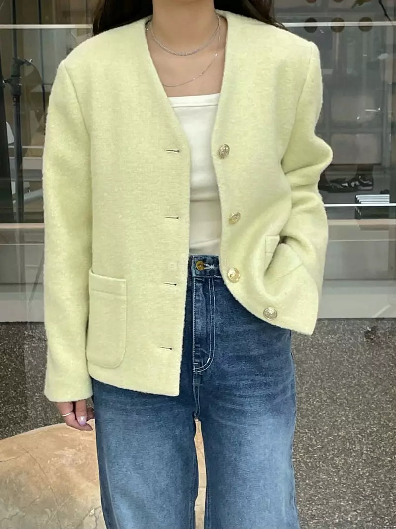 Very - Korean Women Fashion - #momslook - No Collar Jacket - 7