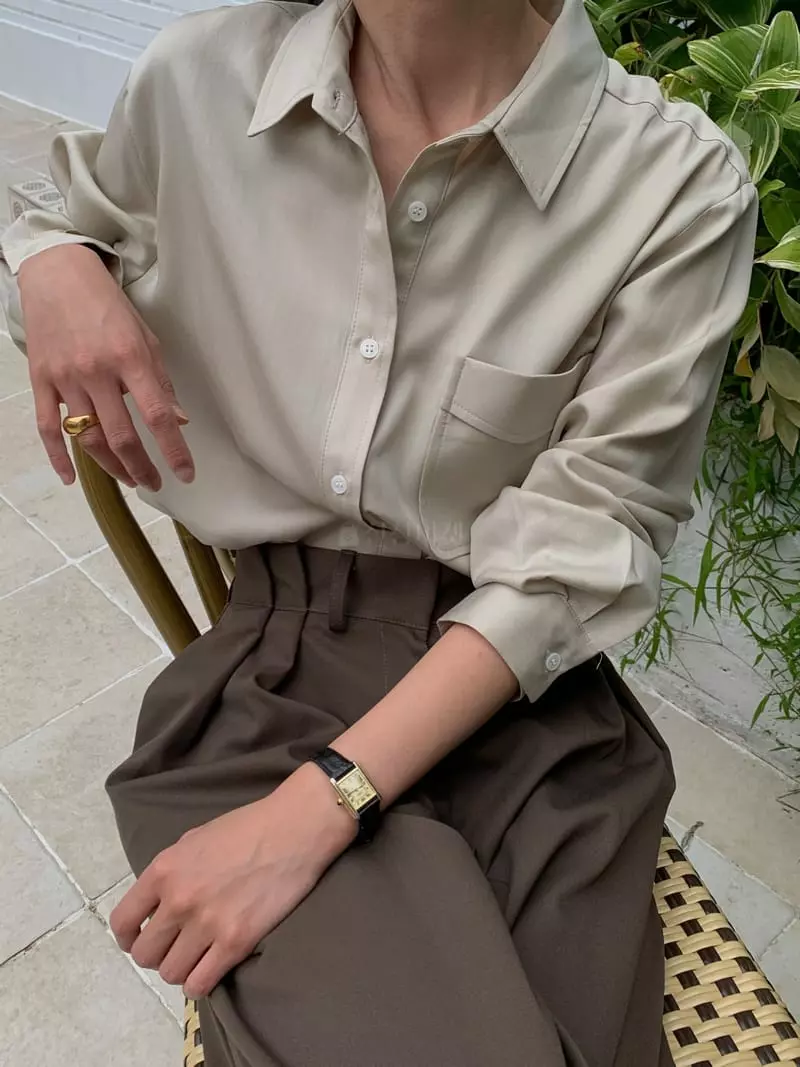 Very - Korean Women Fashion - #momslook - Clean Tencel Shirt - 11