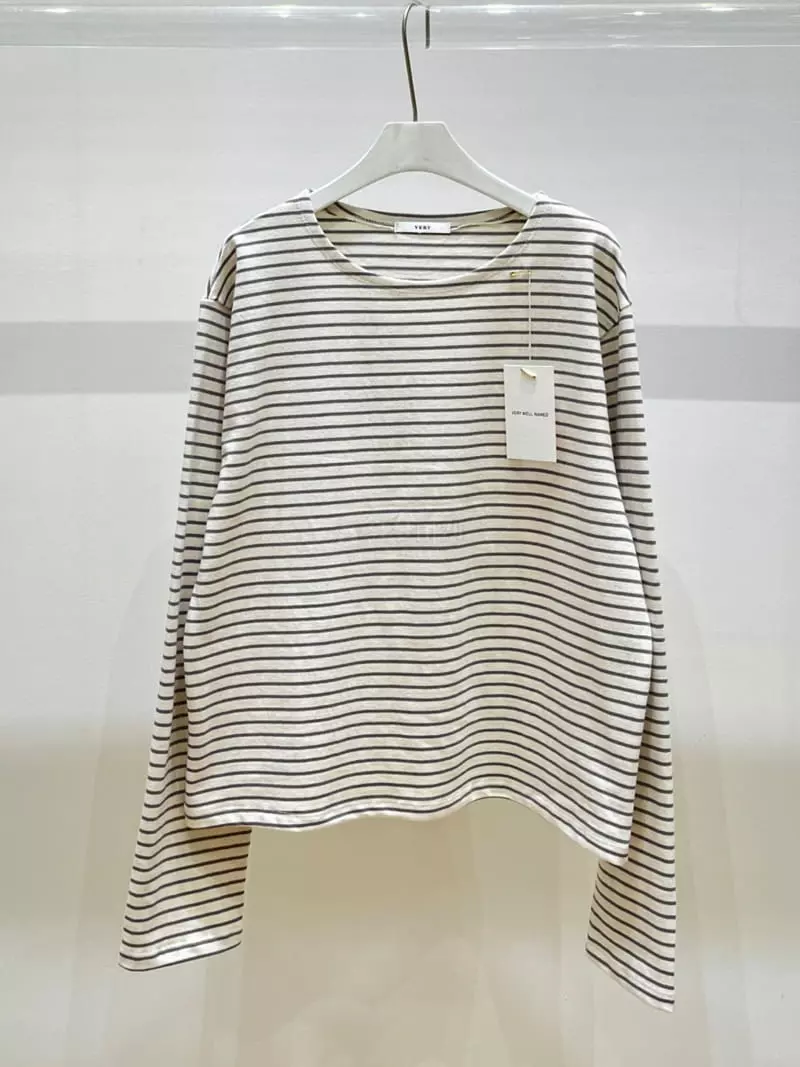 Very - Korean Women Fashion - #momslook - Twit Stripes Tee - 12