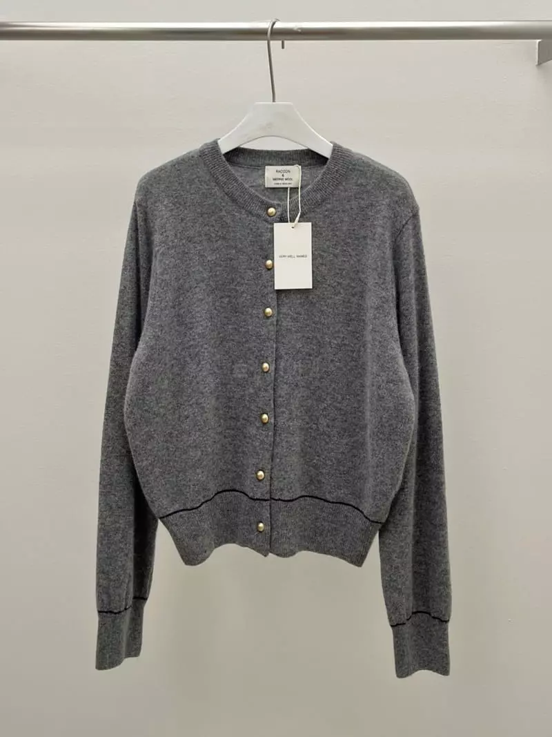Very - Korean Women Fashion - #pursuepretty - Line Round Knit Cardigan - 12