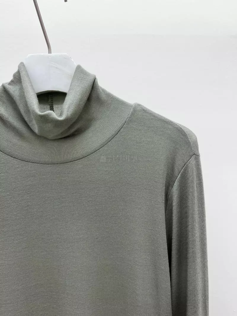 Very - Korean Women Fashion - #vintagekidsstyle - Marcaroon Tencel Turtleneck Tee - 4