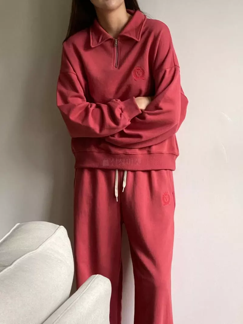 Very - Korean Women Fashion - #romanticstyle - Collar Sweatshirt