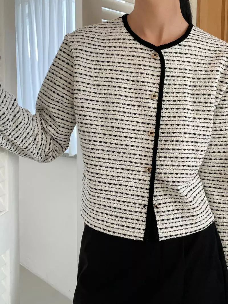 Very - Korean Women Fashion - #thatsdarling - Autumn Stripes Cardigan - 10