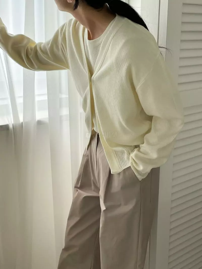 Very - Korean Women Fashion - #vintageinspired - Less One Button Cardigan - 9