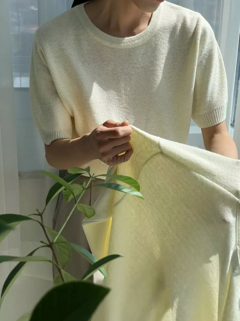 Very - Korean Women Fashion - #vintageinspired - Hano Round Knit Tee - 8