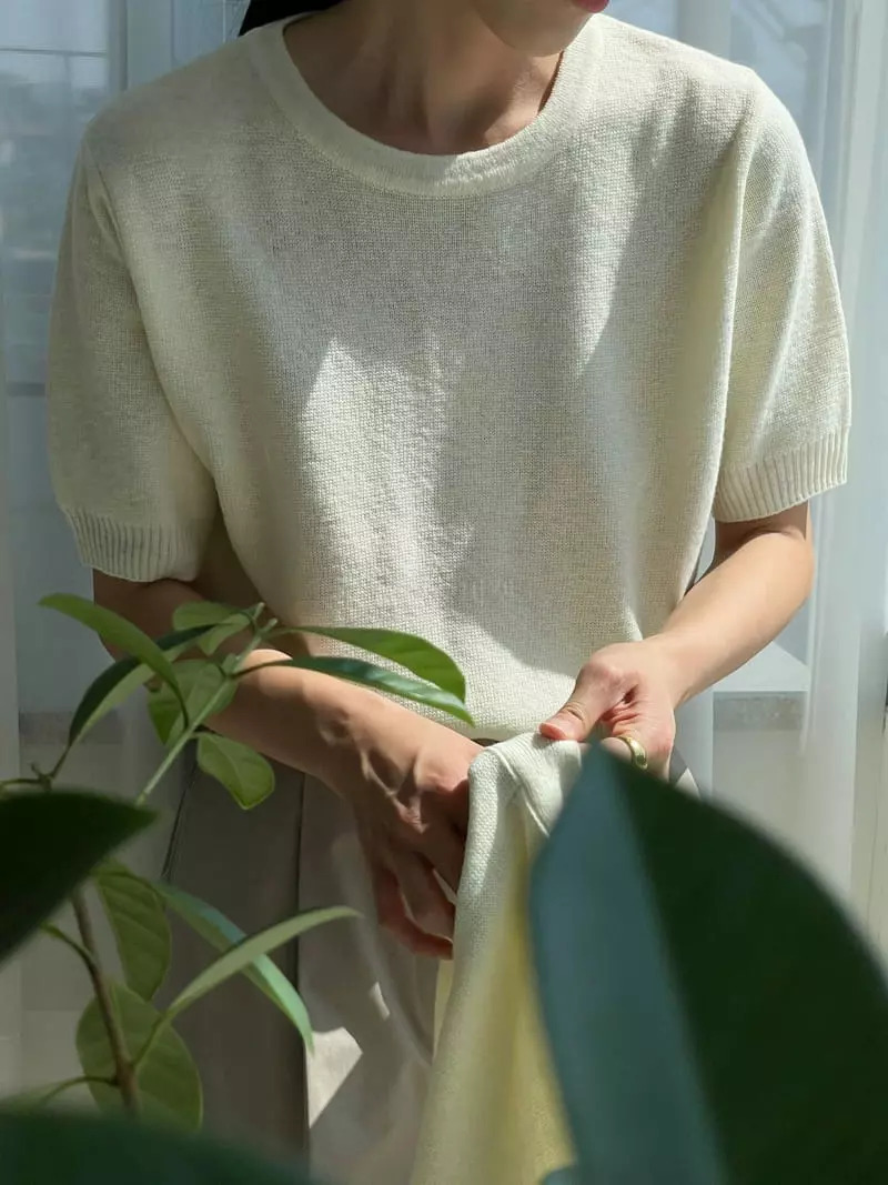 Very - Korean Women Fashion - #vintagekidsstyle - Hano Round Knit Tee - 9