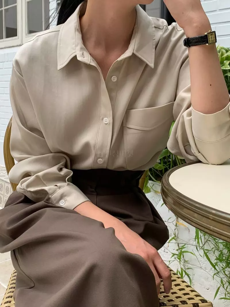 Very - Korean Women Fashion - #womensfashion - Clean Tencel Shirt - 10