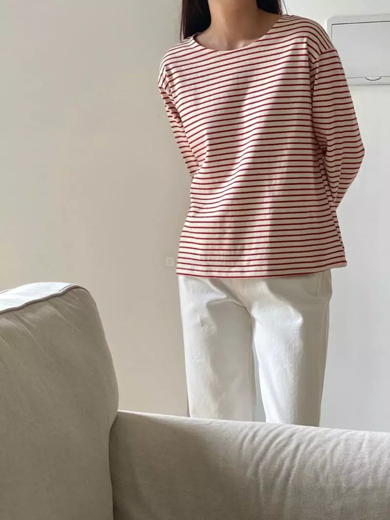 Very - Korean Women Fashion - #womensfashion - Twit Stripes Tee - 3