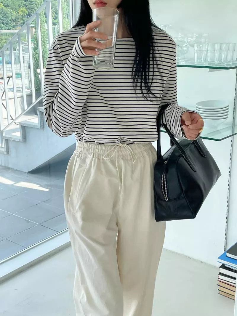 Very - Korean Women Fashion - #womensfashion - Twit Stripes Tee - 5