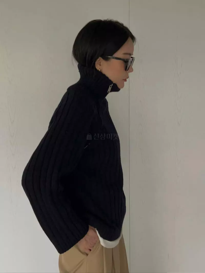 Vestire - Korean Women Fashion - #momslook - Side Zipper Knit Tee - 9
