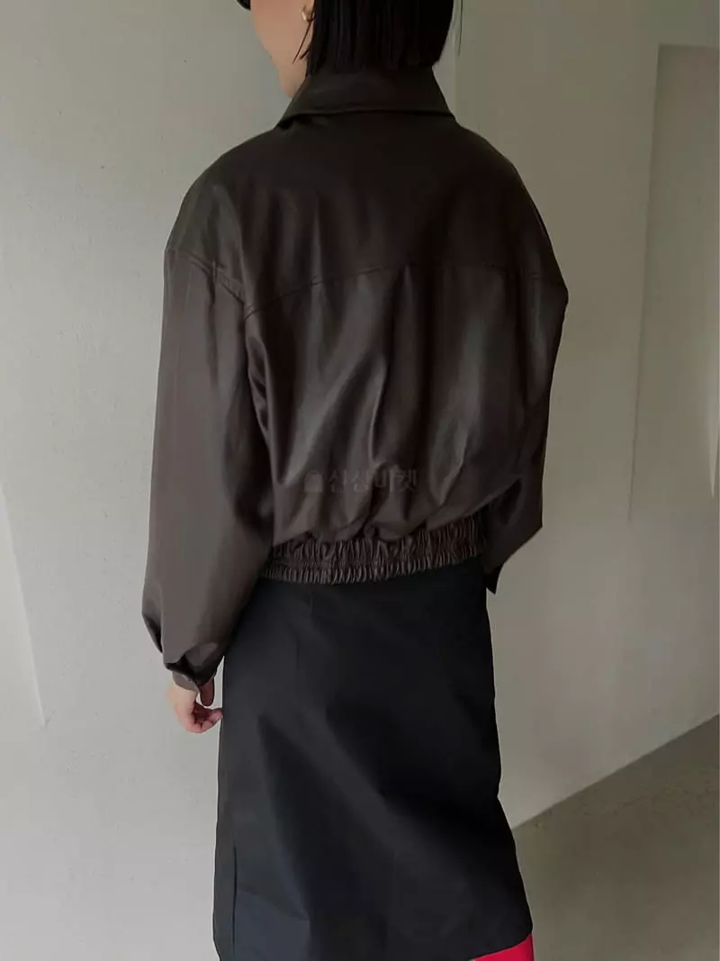 Vestire - Korean Women Fashion - #momslook - Low Leather Jacket - 3