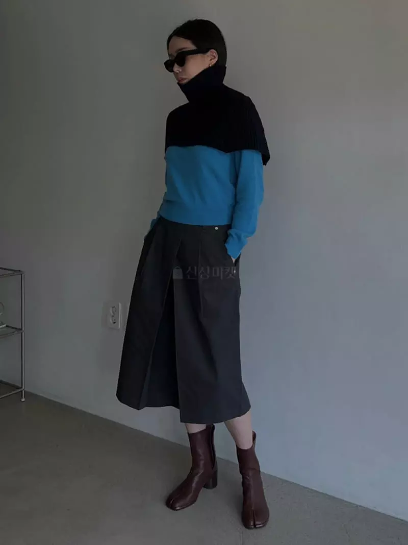 Vestire - Korean Women Fashion - #momslook - Denim Slit Skirt - 5