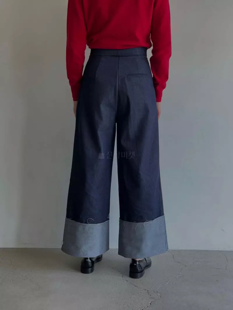 Vestire - Korean Women Fashion - #vintagekidsstyle - Turn Up Jeans - 3