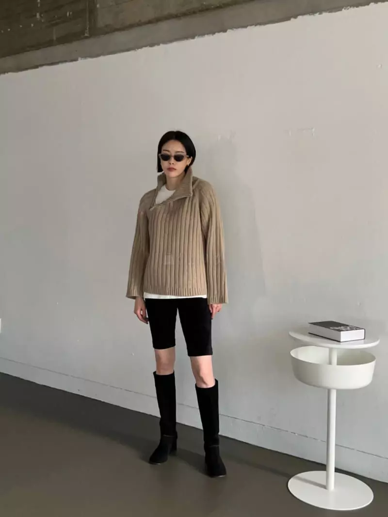 Vestire - Korean Women Fashion - #womensfashion - Side Zipper Knit Tee - 12