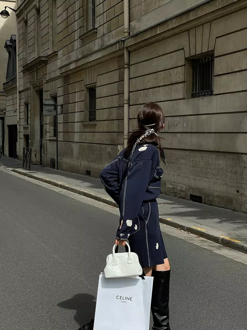 Vetiver - Korean Women Fashion - #momslook - Knit Denim Set