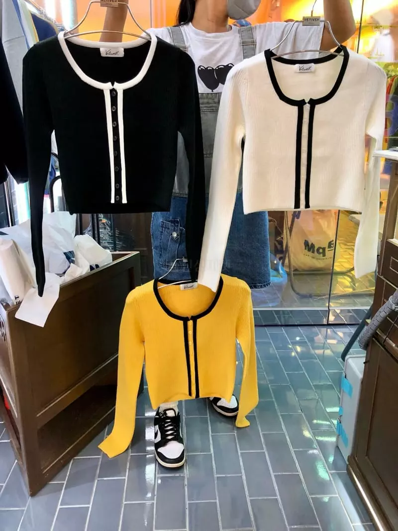 Vetiver - Korean Women Fashion - #womensfashion - Rib Color Cardigan - 4