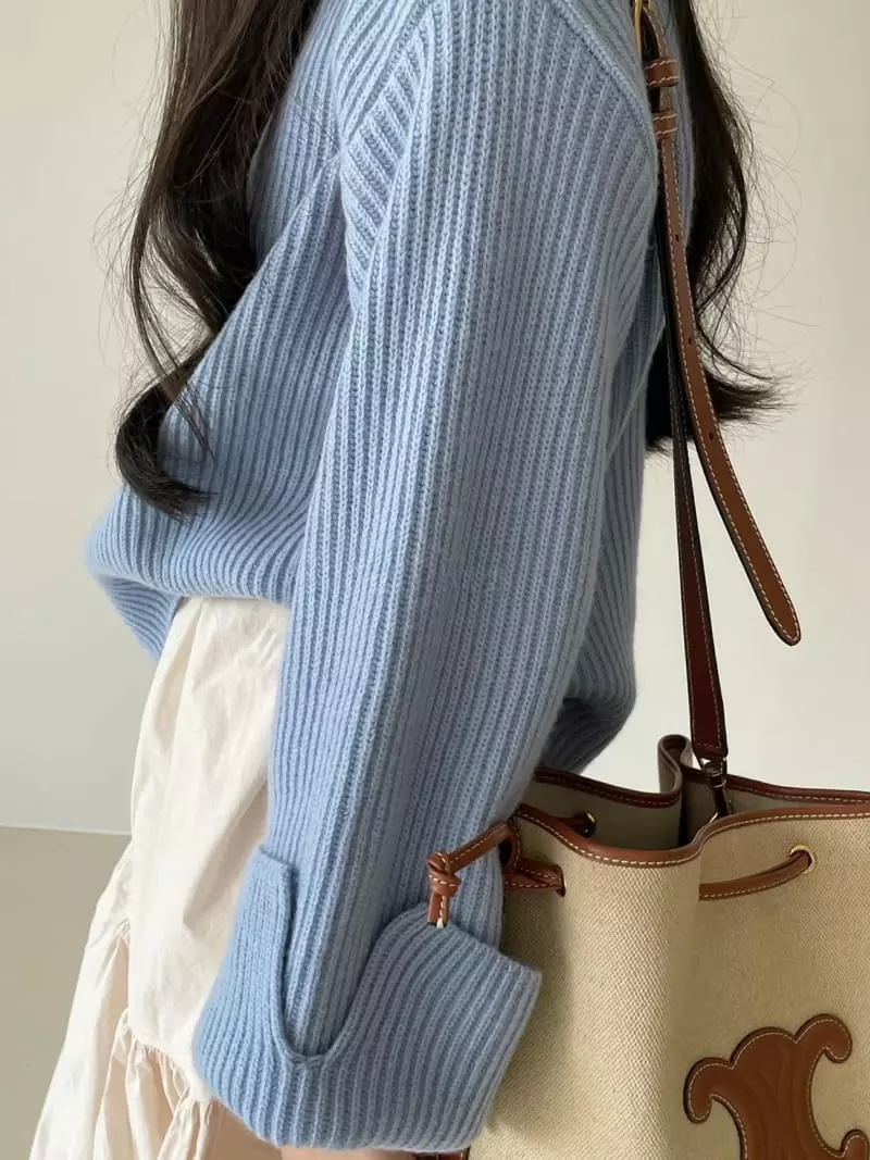 Via - Korean Women Fashion - #momslook - Slit Turtleneck Tee - 7