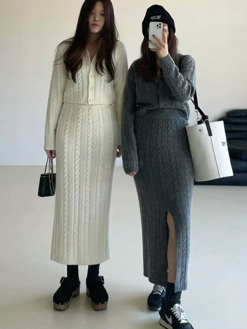 Via - Korean Women Fashion - #momslook - Cable Cardigan - 3