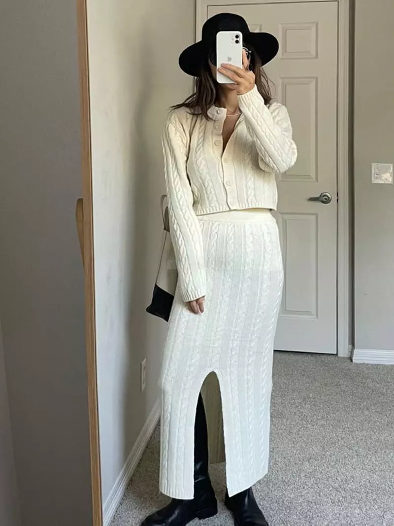 Via - Korean Women Fashion - #momslook - Cable Cardigan - 7