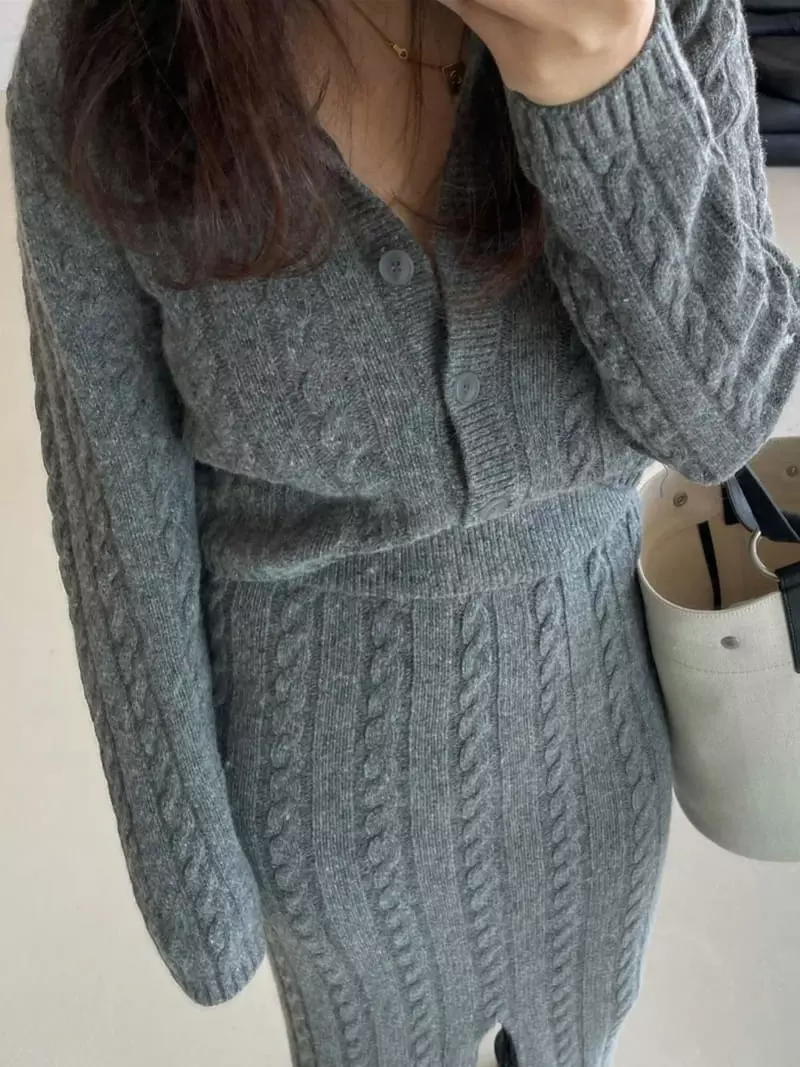 Via - Korean Women Fashion - #momslook - Cable Cardigan - 9