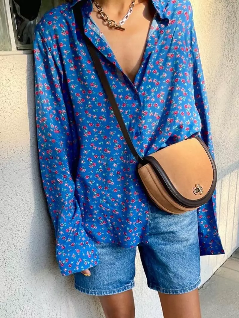 Via - Korean Women Fashion - #momslook - Small Flower Shirt