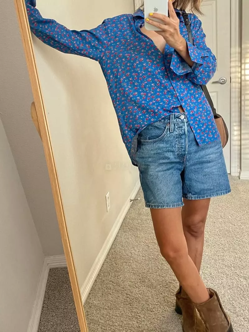 Via - Korean Women Fashion - #momslook - Small Flower Shirt - 6