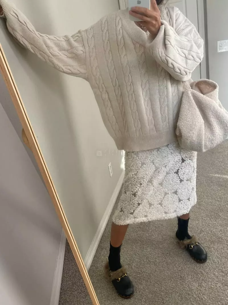 Via - Korean Women Fashion - #momslook - Mer Knit Tee - 3