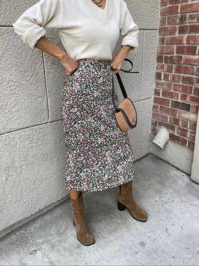 Via - Korean Women Fashion - #momslook - Flower Banding Skirt - 7