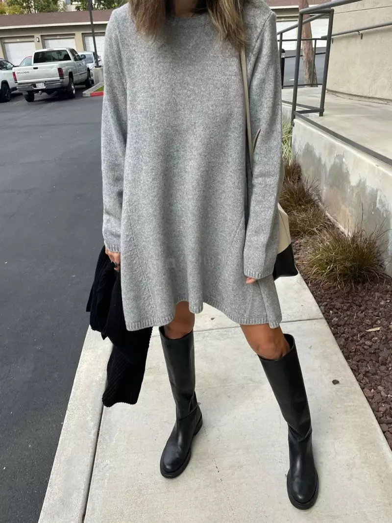 Via - Korean Women Fashion - #momslook - Whole Knit One-piece - 2