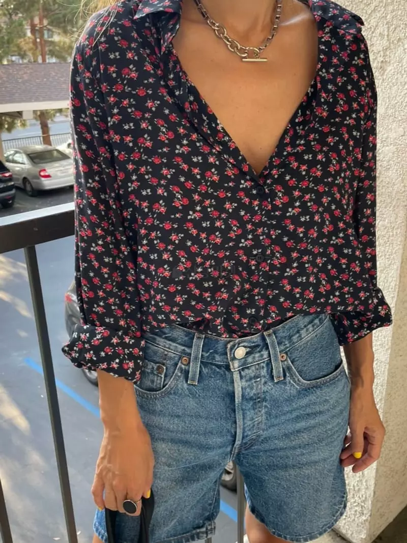 Via - Korean Women Fashion - #vintageinspired - Small Flower Shirt - 9