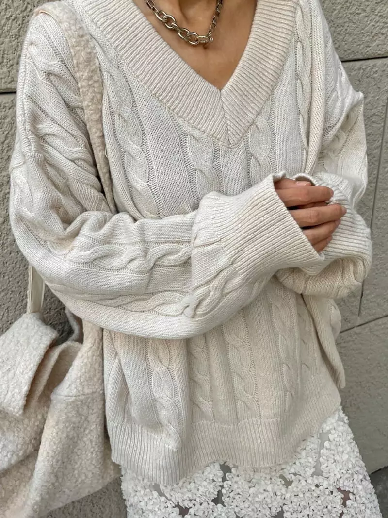 Via - Korean Women Fashion - #momslook - Mer Knit Tee - 4