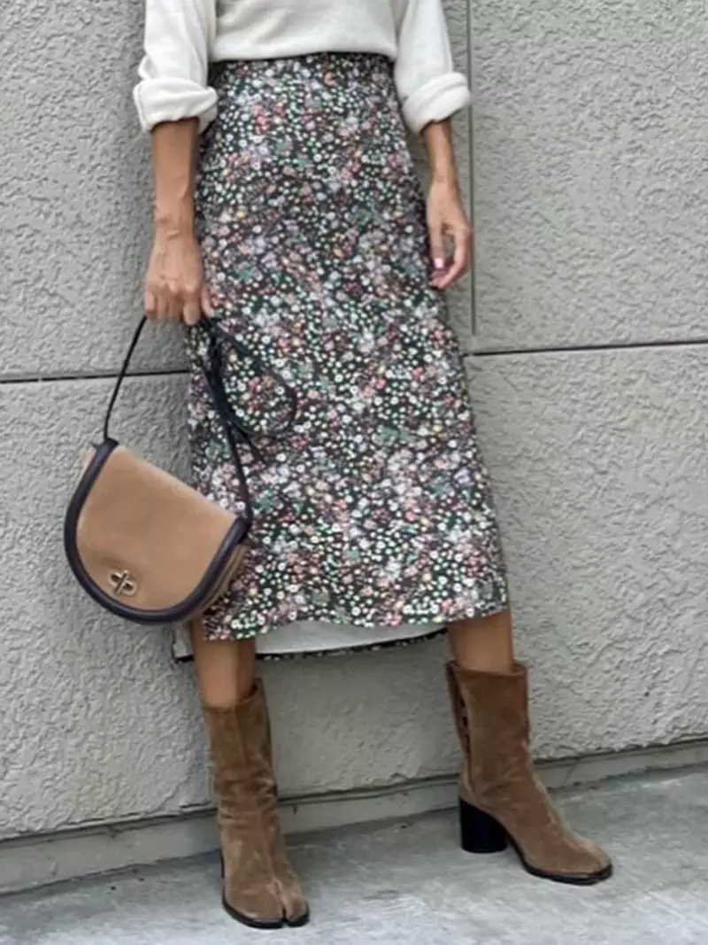Via - Korean Women Fashion - #womensfashion - Flower Banding Skirt - 8
